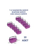 Resim 10adet 7Litre Kozmetik Sepeti Bijuteri Sepeti Kırtasiye Sepeti 