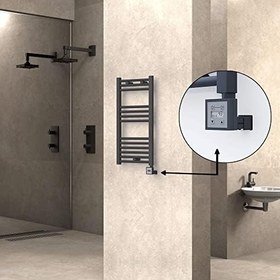 Resim Haiti Elektrikli Havlupan 400x800 Düz Antrasit Texture (KTX3 Termostat) 300 Watt 