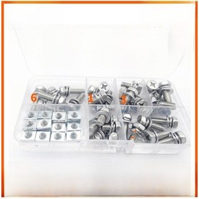 Resim Dofolink Gb9074.13 304/201 Çelik Haçli Dış Altıgenli Üçlü Kombinasyon Seti: Uçgen Somun Ve Dikdörtgen Somun M6, 6 Boyut - Mekanik Ve Endüstriyel Ekipmanlar İçin Dayanıklı Ve Güvenilir Bağlama 