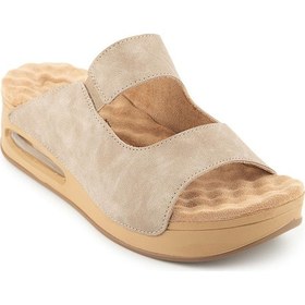 Resim Muya Beso Anatomik Air Max Tabanlı Topuk Dikeni Kadın Terlik Krem 