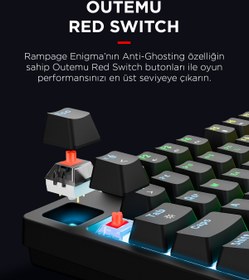 Resim Rampage ENIGMA 75 RGB Aydınlatmalı Red Switch Kompakt Dizilim Gaming Mekanik Oyuncu Klavyesi Siyah 