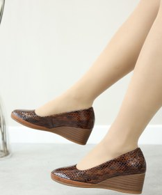 Resim Fast Step Hakiki Deri Kadın Dolgu Topuk Ayakkabı 411ZA291 