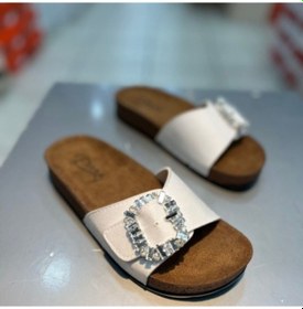 Resim Trendyshose 20050 Taşlı Tokalı Kadın Anatomic Terlik Vızyon Vizon 