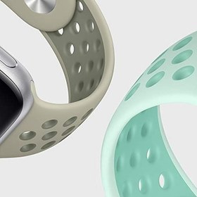 Resim Microsonic Apple Watch Series 8 41mm için Kordon Rainbow Sport Kayış Siyah Gri 