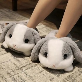 Resim ModaFrato Hamster Peluş Unisex Hayvanlı Panduf Ev Ayakkabısı Pufidik Siyah Renkli Kadın Kullanıma Uygun 