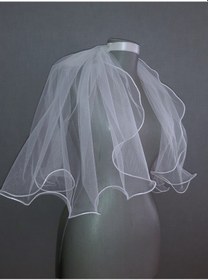 Resim Suzanna Moda Kırıkbeyaz 50 Cm Boy 3 Mt Eni Tek Kat Uçları Şerit Bukleli Dalgalı Taraklı Hayal Tül Gelin Duvağı Krem 