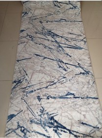 Resim Aslan Home Krem Mermer Desen Yıkanabilir Kaymaz Taban Dört Mevsimlik Salon Banyo Balkon Genç Odası Kesme Yolluk Mavi 2 