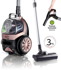 Resim Arnica Turbo Başlıklı Kumandalı Torbasız Süpürge HEPA 13 Alerjik Filtreli Ultra Sessiz-Tartı Hediyeli 