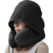 Resim Dcvtg U Şeklinde Yastık Boyun Koruyucu Kapşonlu Seyahat Taşınabilir Boyun Yastığı Seyahat Şapkası Saklanabilir ve Çıkarılabilir (Yurt Dışından) 