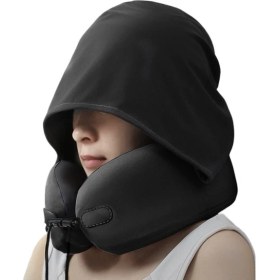 Resim Dcvtg U Şeklinde Yastık Boyun Koruyucu Kapşonlu Seyahat Taşınabilir Boyun Yastığı Seyahat Şapkası Saklanabilir ve Çıkarılabilir (Yurt Dışından) 