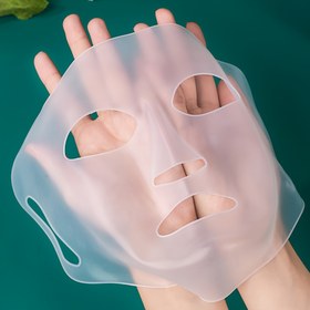 Resim 1 Adet Yeniden Kullanılabilir Silikon Yüz Maskesi Kapağı, Cilt Maskesi Nemlendirici Levha Önleyici Buharlaşma Maskeleri Yüz Bakım Aracı 