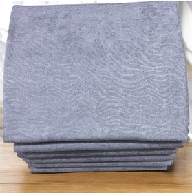 Resim Koltuk Çekyat Örtüsü Kaymaz Tabanlı Süngerli Kadife Kumaş Gri Renk Gofraj Baskı Gri 