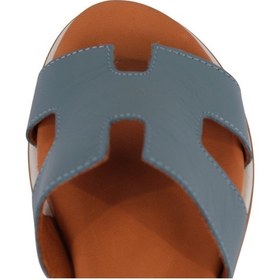 Resim Napa Shoes Kadın H Kesimli Düz Taban Hakiki Terlik Napa-1202 Mavi 