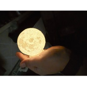 Resim Muvesta Mini Ay Işığı Gece Lambası-3D Ay Şeklinde Masa Lambası-Ledli Pilli Dekoratif Tema 