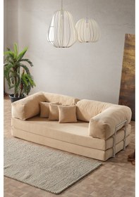 Resim Legom Stil Aktivite Koltuğu Yatak Olabilen Çok Amaçlı Kanepe Bej Bej 