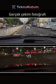 Resim TEKNOKUTUM Hud ekran araba projektör hız göstergesi kadran yanında Numaratör hediyeli 