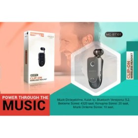 Resim Megatech MG-BT103 Clıp-On Makaralı Bluetooth Kablosuz Kulaklık 