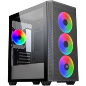 Resim Power Boost PB-P2252BB USB 3.0 MESH RİNG ARGB FAN M-ATX SİYAH KASA 