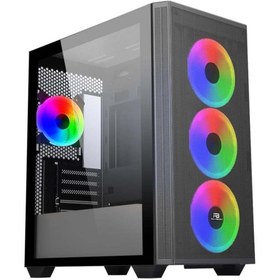 Resim Power Boost PB-P2252BB USB 3.0 MESH RİNG ARGB FAN M-ATX SİYAH KASA 