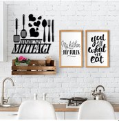 Resim Bk Home Dekoratif Doğal Ahşap Raf Mutfak Konseptli 2’Li Ahşap Tab (551038723) Bk