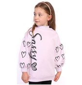 Resim Toontoy Kız Çocuk Baskılı Balon Kol Sweatshirt Açık Lila 