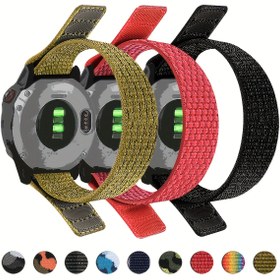 Resim 1 adet Naylon Saat Kayışı, Garmin Fenix 7X/7/6X/6 Pro/5/5X Plus/3 HR Epix Gen 2 MK2i/955/945 ile Uyumlu, Dayanıklı Yedek Kayış 