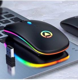Resim Dailytech Şarj Edilebilir Kablosuz LED Aydınlatmalı Optik Mouse 