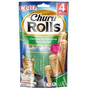 Resim Inaba Ciao Churu Rolls Sticks Tavuk Sargılı & Ton Balıklı Kedi Ödül Maması 4 x 10 Gr 