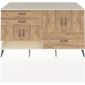 Resim Kronos Konsol 3 Raflı 3 Çekmeceli 4 Kapaklı 176x59x99 Aytaşı-çam Aytaşı-çam 