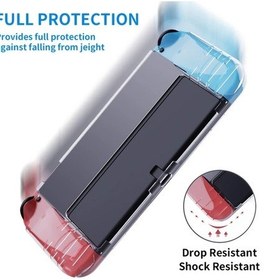 Resim Fochsia Grefay Şeffaf Nintendo Switch Oled Kılıf Dokulu Doku Dock Uyumlu 