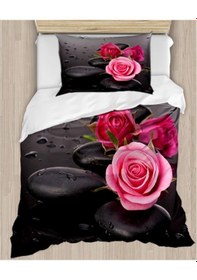 Resim Rose 3d Tek Kişilik 3 Parça Saten & Pamuk Marka Nevresim Takımı 