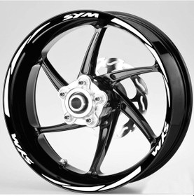 Resim Beyaz Sym Yazılı 3 Parçalı Beyaz Reflektif Jant Şeridi 