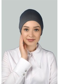 Resim Altobeh Hazır Pratik Geçmeli Uzun Boru Tesettür Bonesi - Füme 