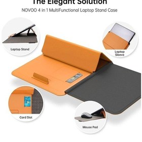 Resim Novoo Rt13 4'ü 1 Arada Mousepad Özellikli & Kart Yuvalı Laptop Standı Ve Koruma Kılıfı Turuncu 