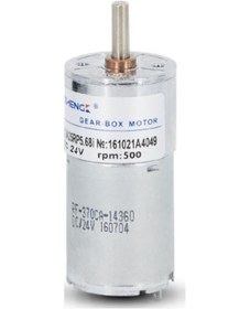 Resim 24v 500rpm Zga25-370 Redüktörlü Dc Motor Metal Dişli Yüksek Tork Kuvvet 25mm Robot Oyuncak 