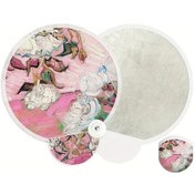 Resim Willowhaven Pembe Beyaz Gül Desenli Portatif Yansıtmalı Zarif Çiçekli El Yelpazesi 