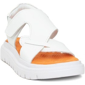 Resim Minican S F 2281c Patik Erkek Çocuk Hakiki Deri Düz Sandalet Beyaz-beyaz Beyaz 