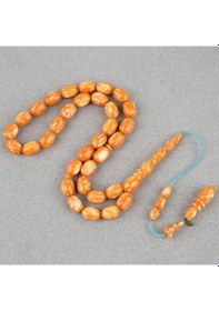 Resim Galalit Yumurta Kesim 8.5x12mm Tesbih -sedefli Turuncu 