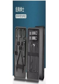 Resim Ayt Sunup Sn-27099 Siyah Paslanmaz Çelik 18in1 Profesyonel Manikür Tırnak Bakım Seti Tırnak Bakım 