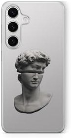 Resim Multitronic Samsung Galaxy S23 Fe Uyumlu David Statue Tasarım Baskılı Şeffaf Kılıf 