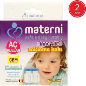 Resim Materni Biberon Süt Saklama Kabı 2 x 80 ML 