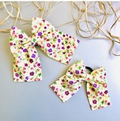 Resim seyranat Sarı Renk Çiçekli Kaliteli Anne Kız Kombini Toka Seti 