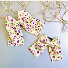 Resim seyranat Sarı Renk Çiçekli Kaliteli Anne Kız Kombini Toka Seti 