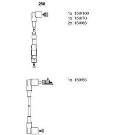 Resim Bremı 258 - Atesleme Kablosu Setı Mercedes M102 M111 W201 W123 C 
