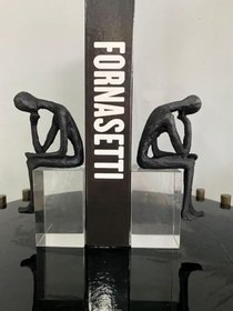 Resim Dekoratif Kitap Tutucu Krisatlli Düşünen Adam Figürlü 2 Li Polyester Biblo 