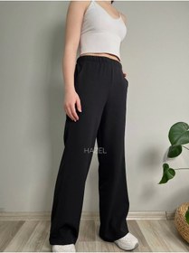 Resim Hazel Kadın Siyah Yüksek Bel Lastikli Bol Paça Pantolon-siyah Siyah 