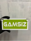 Resim Yeşil Renk Üzeri Beyaz Renk Gamsız Yazılı Vantuzlu Cam Süsü 