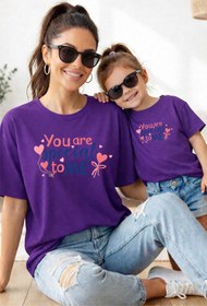 Resim genosha Anne Kız 100% Pamuk T-shirt Mama Mini Mother Daughter TEKLİ FİYAT 