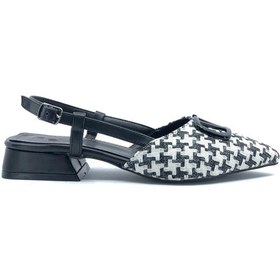 Resim Feles 01-902 V Toka Kadın Babet Ayakkabı Siyah-beyaz 