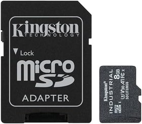 Resim Kingston Endüstriyel microSD - 8 GB microSDHC Endüstriyel C10 A1 PSLC Kartı + SD Adaptör - SDCIT2/8 GB 